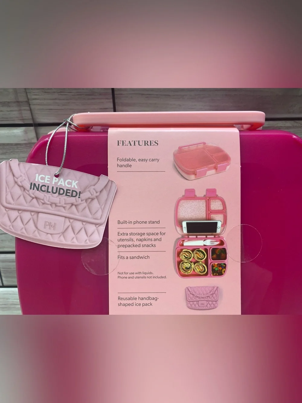 Paris Hilton ❤️Bento style Lunch Box WITH REUSABLE ICE PACK New